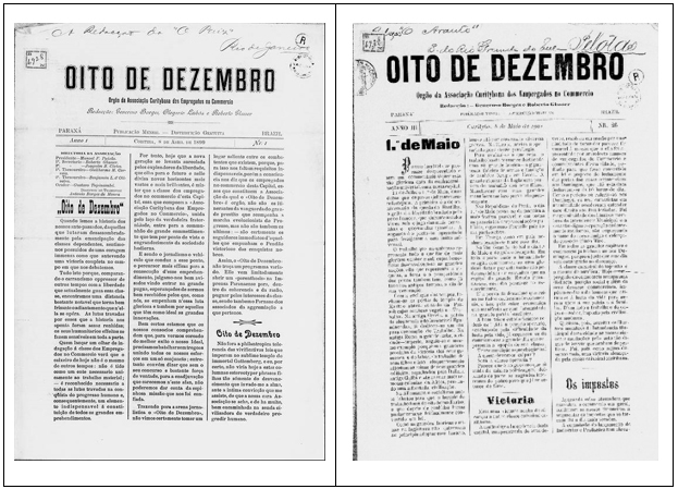 Jornal Oito de Dezembro impresso publicado no final do século XIX começo do século XX.